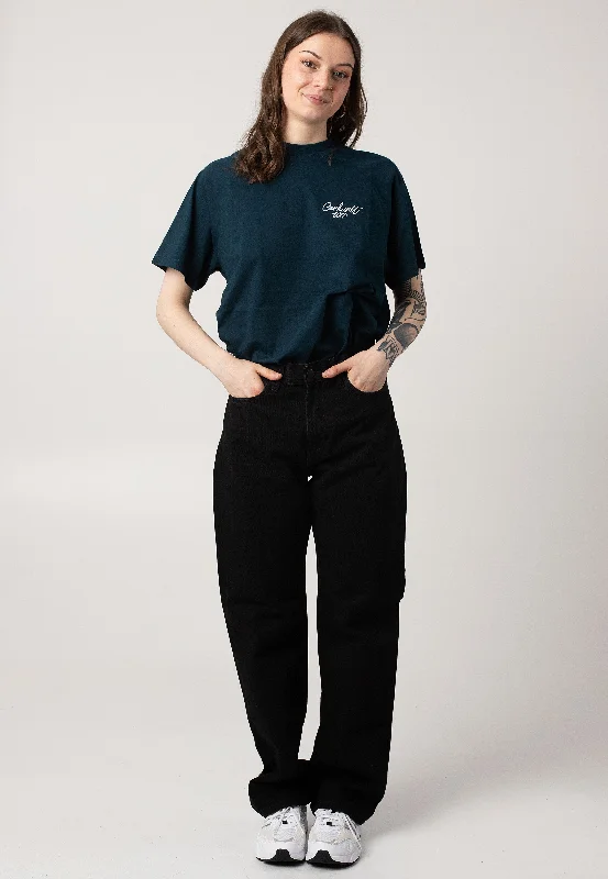 High Waisted Jeans for Shape -Carhartt WIP - W' Noxon Rinsed Black - Jeans