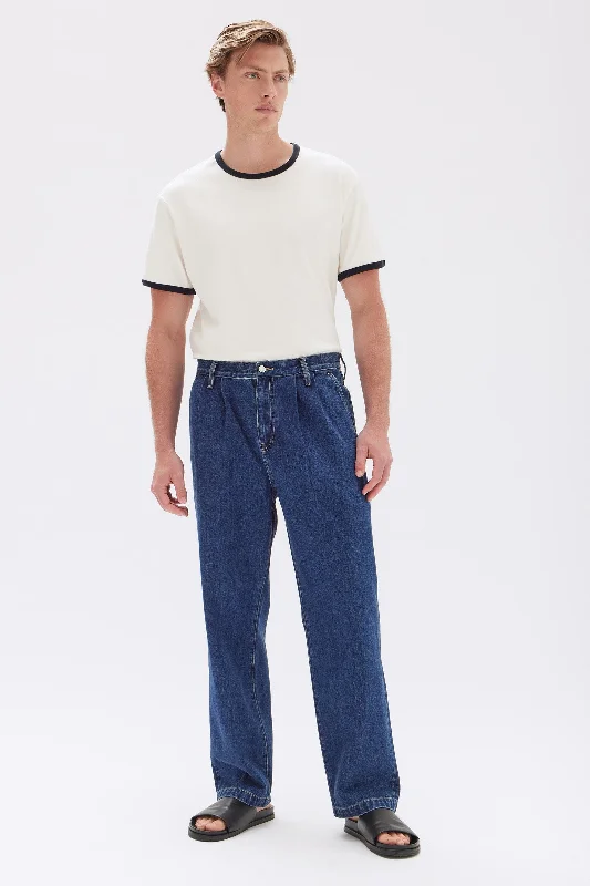 Jean Skirts for Feminine -Mens Relaxed Pleated Jean