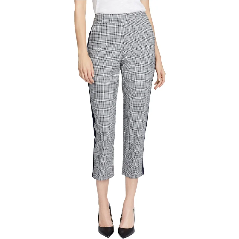 Designer jogger pants for upscale street style -Rachel Roy Womens Plaid Casual Cropped Pants, Grey, XX-Large