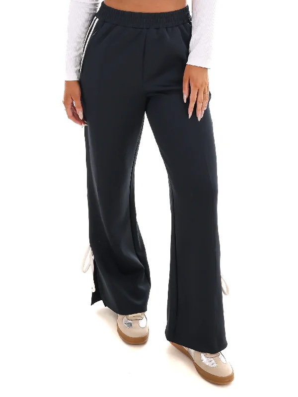 Breathable linen pants for hot summer days -Close to You Bow Track Pants