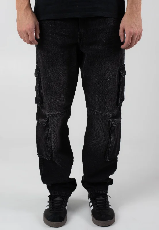 Blue Jeans for Everyday Wear -Only & Sons - Edge Str Cargo Washed Black - Jeans