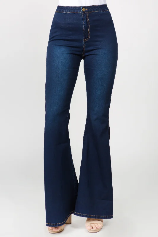 School Jeans for Uniform -American Bazi Side Slit Flare Jeans