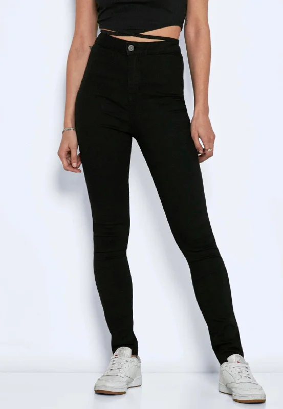 Low Waisted Jeans for Casual -Noisy May - Callie Skinny Black Denim - Jeans