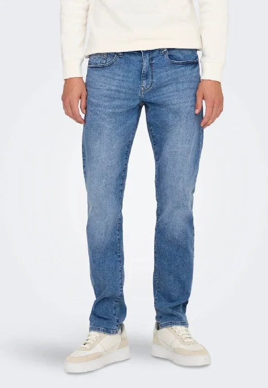 Dance Jeans for Movement -Only & Sons - Weft Reg Jax Medium Blue Denim - Jeans