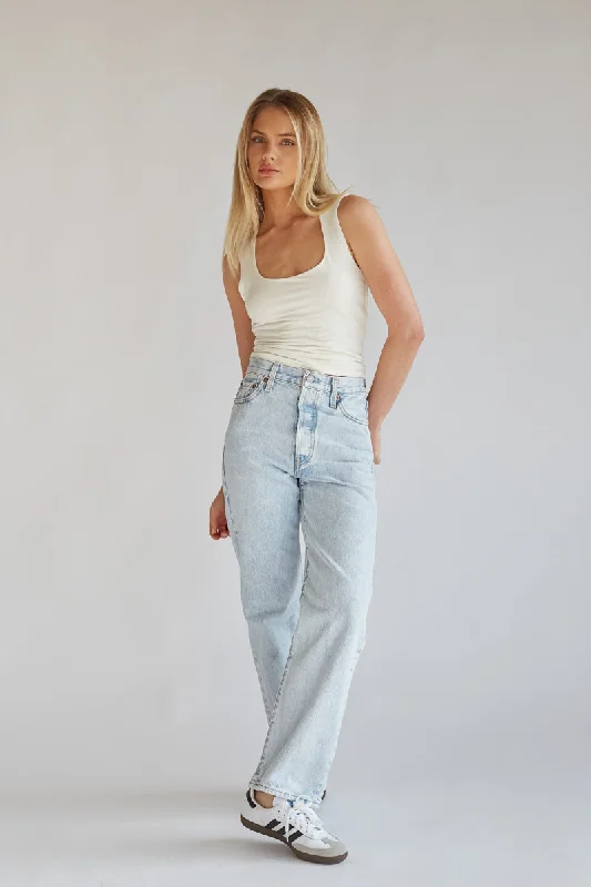 Embroidered Jeans for Detail -Levi's Ribcage Straight Ankle Jeans Ojai Shore