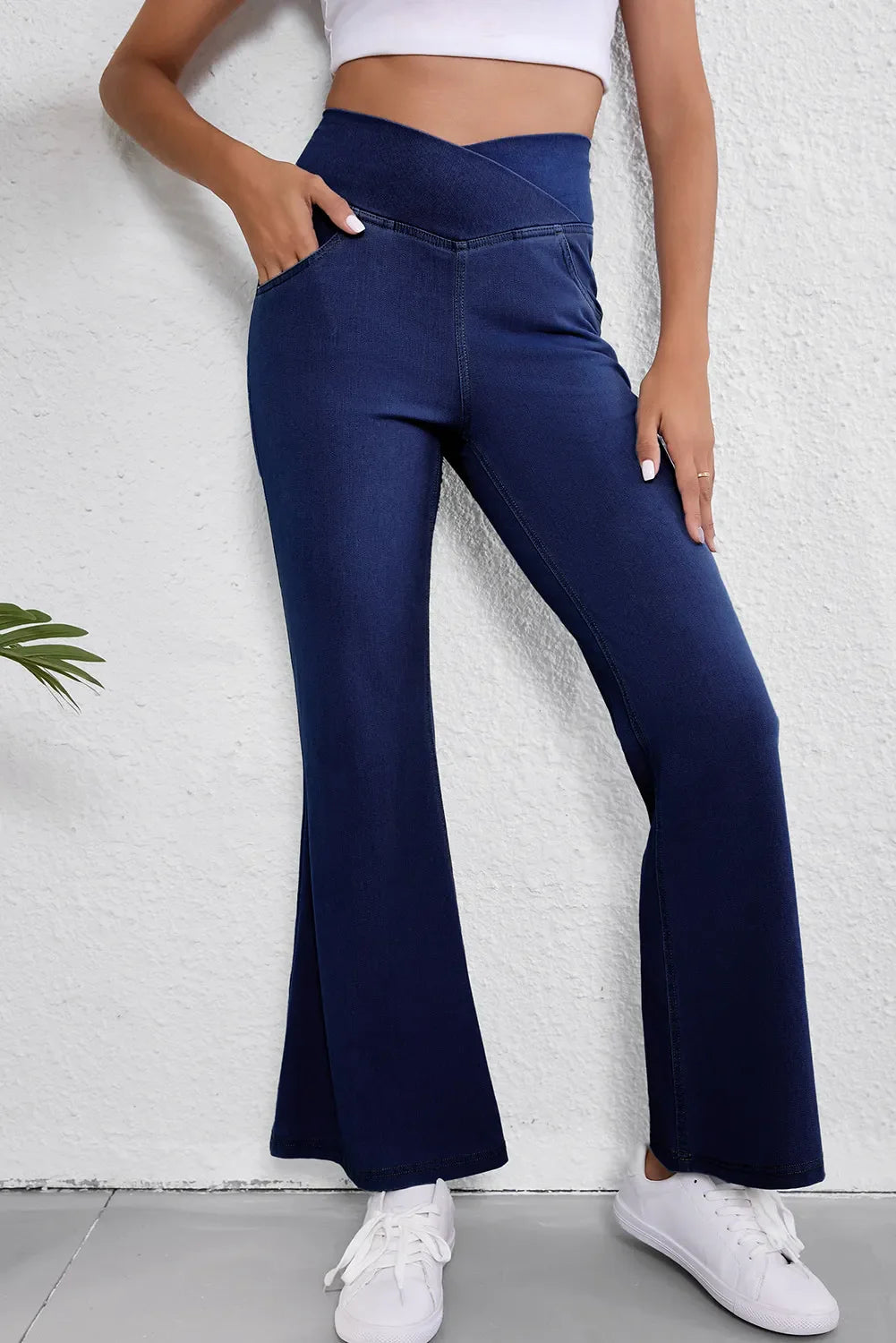 Office Jeans for Professional -Asymmetric Waist Flare Jeans