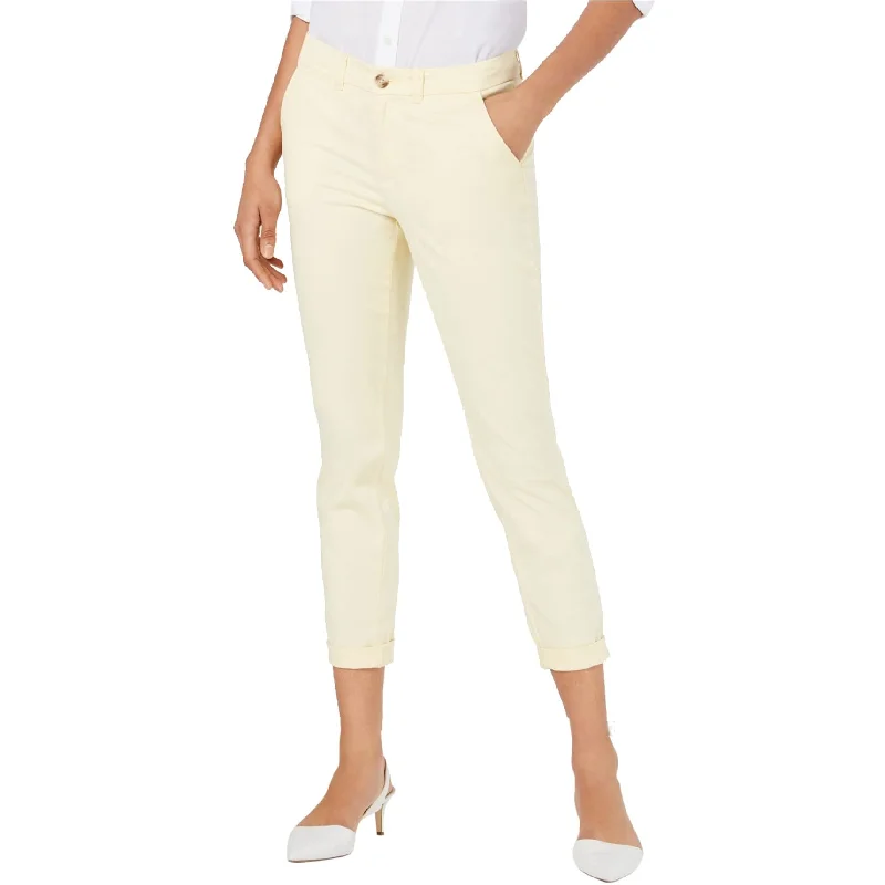 Tailored dress pants for professional office meetings -maison Jules Womens Solid Casual Trouser Pants, Yellow, 0