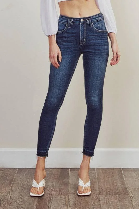 Fringed Jeans for Western -Kancan high rise ankle skinny jeans