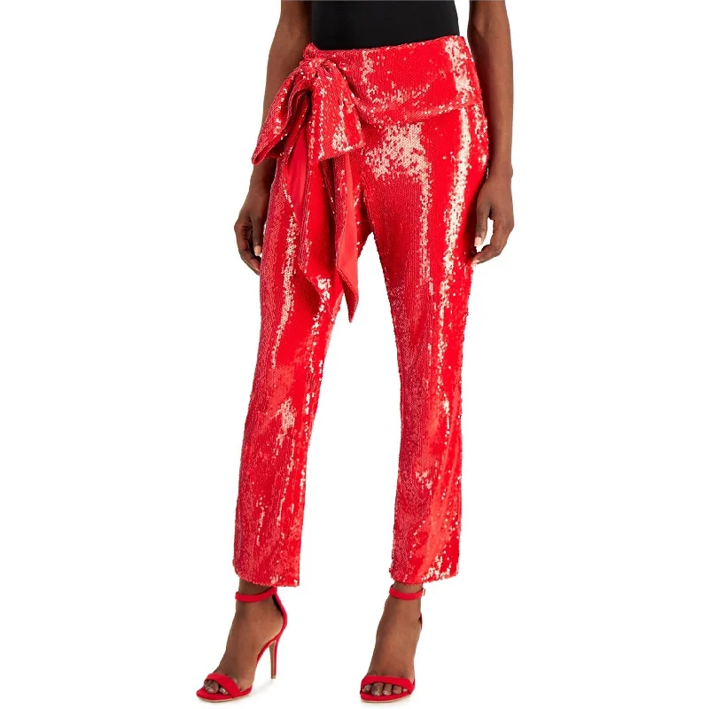 Insulated snow pants for winter outdoor fun -I-N-C Womens Sequin Dress Pants, Red, Small