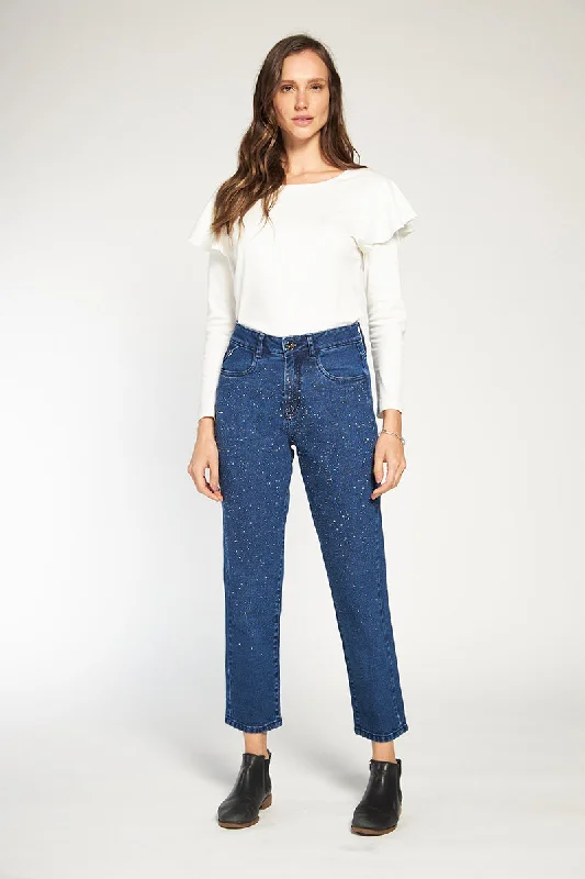 Wedding Jeans for Casual -Mom Jeans Strass 4725