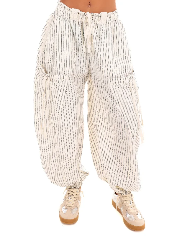 Soft stretch pants for all-day wear ease -Days Go By Striped Pocket Jogger Pants