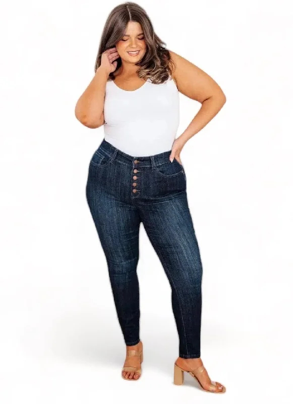 High-end Jeans for Exclusivity -Plus Size High Rise Judy Blue Skinny Jeans