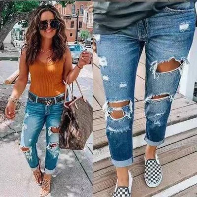 Dance Jeans for Movement -Ripped jeans personality women