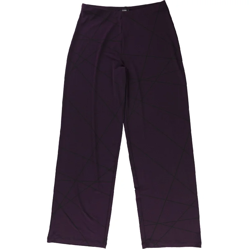 High-performance workout pants for marathon training days -Alfani Womens Pull-On Casual Wide Leg Pants, Purple, X-Small