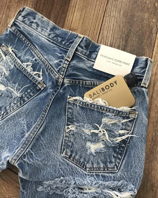 Cuffed Jeans for Stylish Touch -High Waisted Butt Cheek Vintage Blogger Jeans