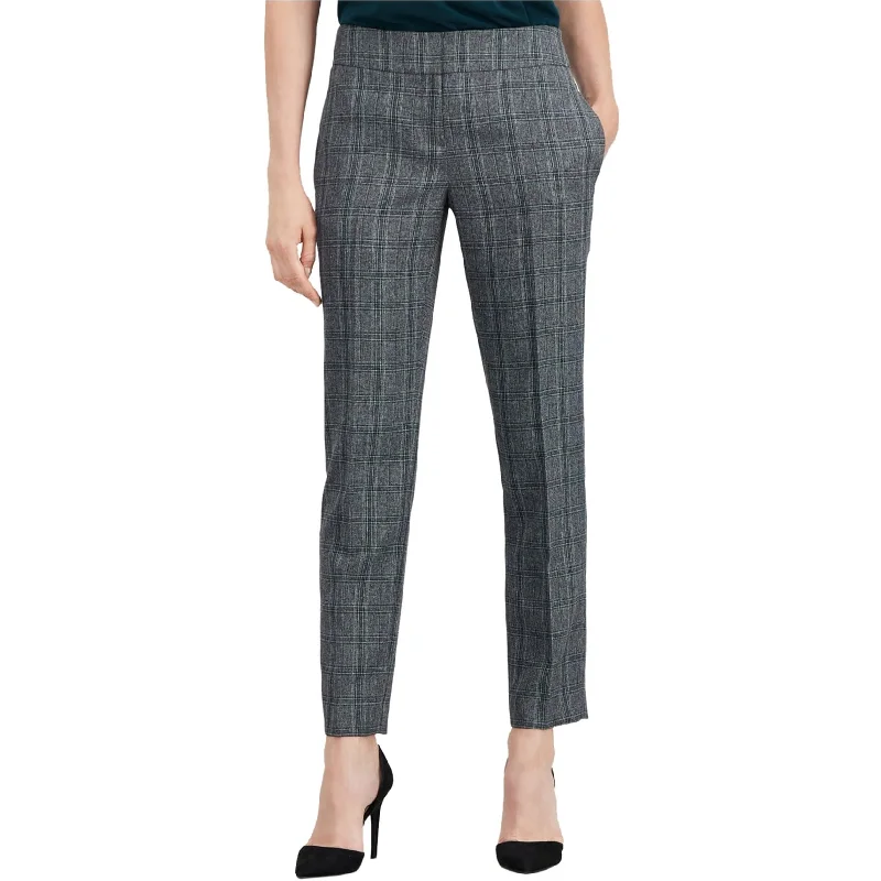 Stretch corduroy pants for cozy fall fashion -Kasper Womens Plaid Dress Pants, Grey, 12