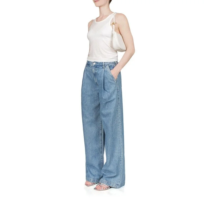 Flowy wide pants for artistic bohemian vibes -AGOLDE Women's Ellis Trousers Baffle