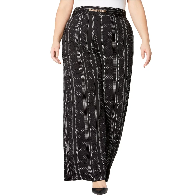 Lightweight cargo pants for summer camping trips -NY Collection Womens Printed Casual Wide Leg Pants, Black, 1X