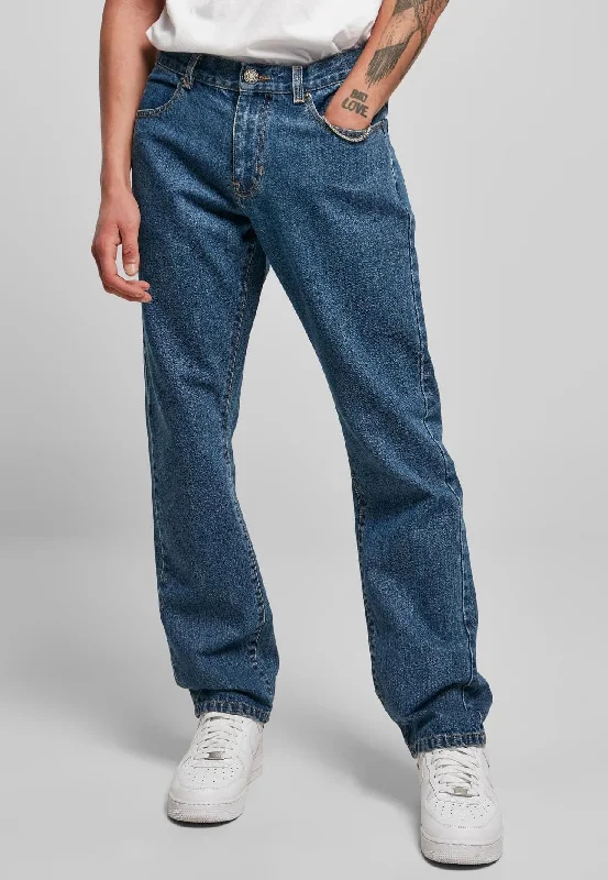 Club Jeans for Social -Urban Classics - Organic Straight Leg Denim Mid Indigo Washed - Jeans