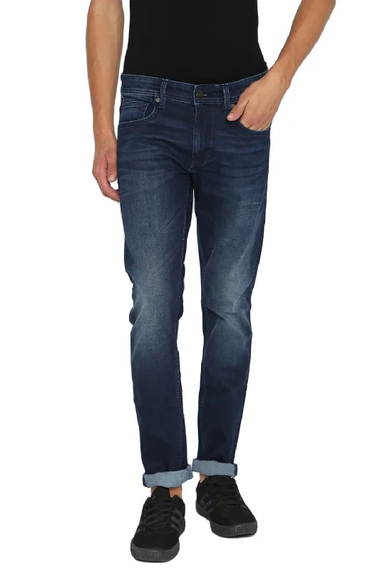 Back Pocket Jeans for Design -Blade Fit Indigo Stretch Jeans