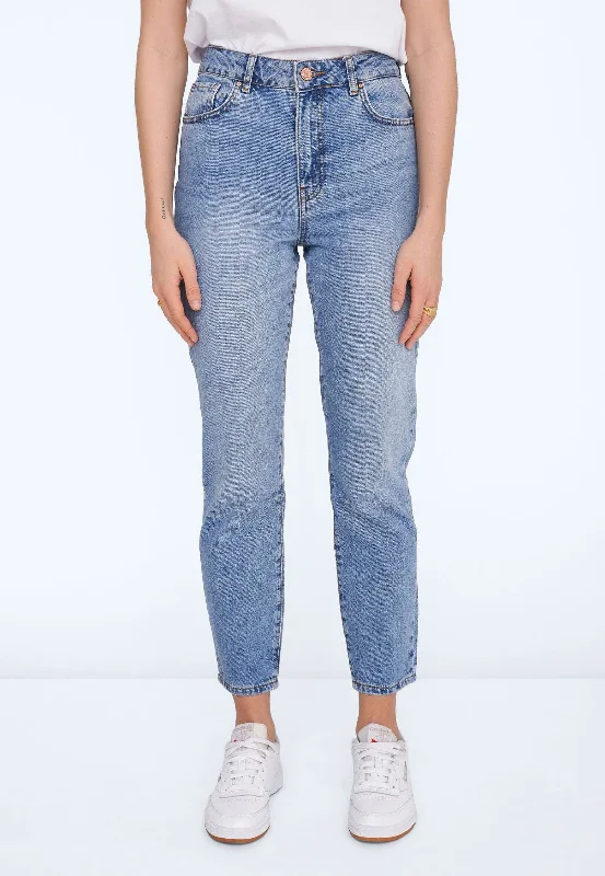 Tapered Jeans for Modern -Noisy May - Isabel Mom Light Blue Denim - Jeans