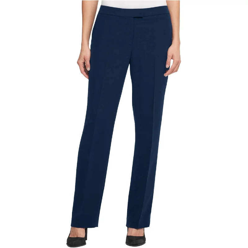 Heavy-duty work pants with tool pocket storage -DKNY Womens Solid Casual Trouser Pants, Blue, 4