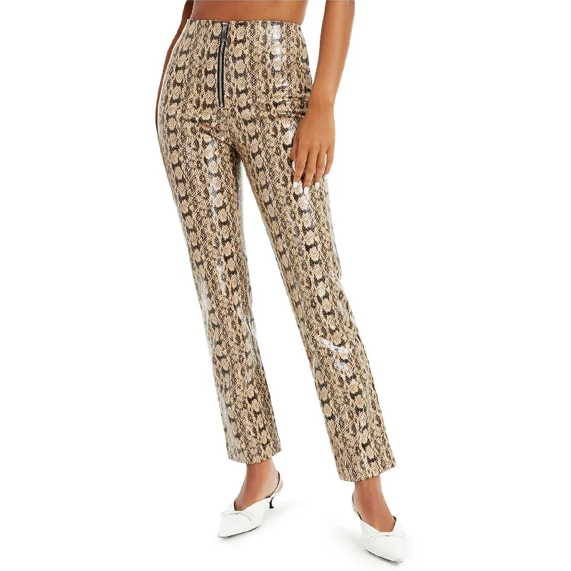 Vintage denim pants for timeless rugged style -Danielle Bernstein Womens Faux-Snakeskin Casual Trouser Pants, Beige, 6