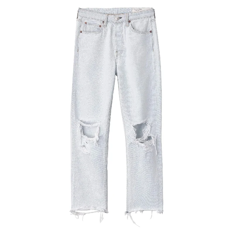 Soft velvet pants for cozy holiday outfits -rag & bone Women's Maya High Rise Slim Ditch Plain Ripped Jeans