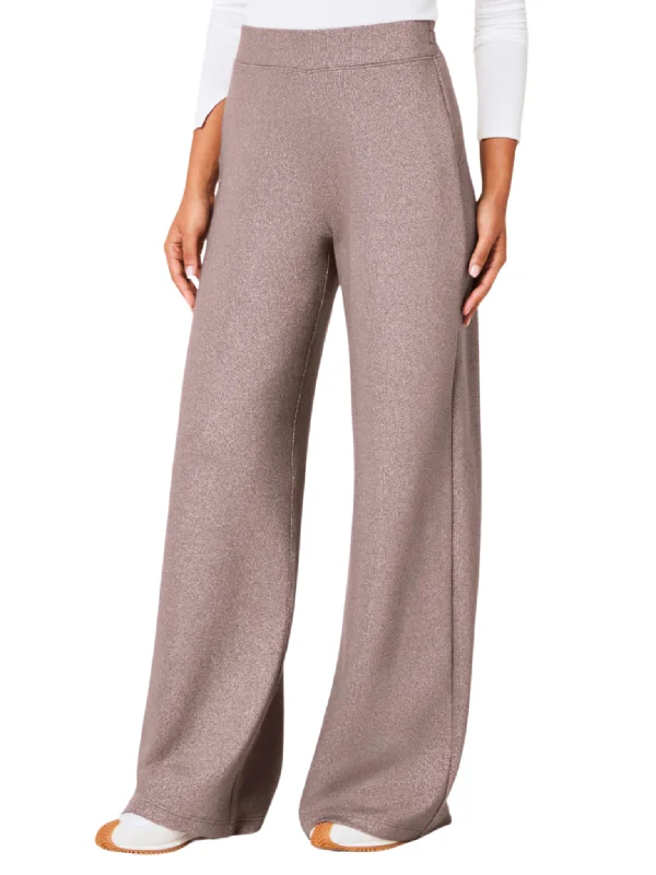 Stretch denim pants for curvy figure flattery -Spanx AirEssentials Shimmer Wide Leg Pants