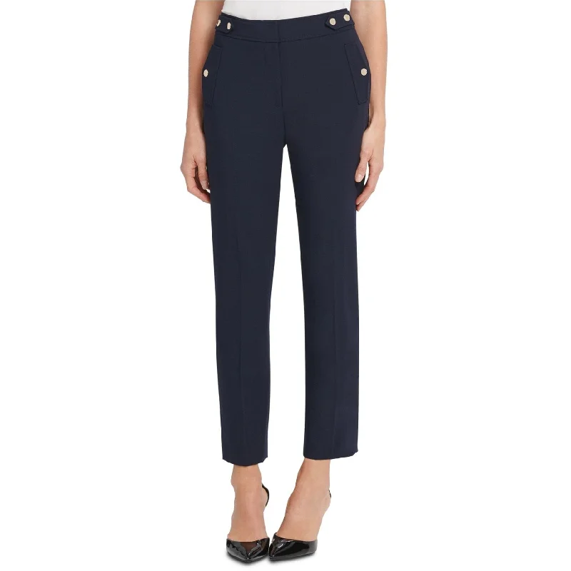 Waterproof work pants for wet job conditions -DKNY Womens Button-Trim Dress Pants, Blue, 8