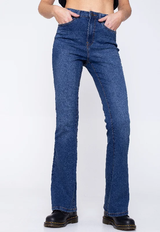 Flare Jeans for Retro Vibe -Noisy May - Sallie Flare Medium Blue Denim - Jeans