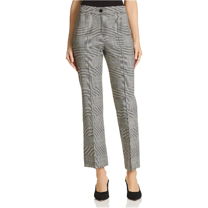 Heavy-duty ripstop pants for extreme hiking durability -Theory Womens Windowpane Plaid Casual Cropped Pants