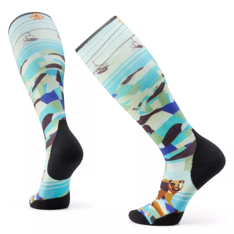 Athletic track pants for running training days -Smartwool Ski Targeted Cushion Bear Country Print Socks