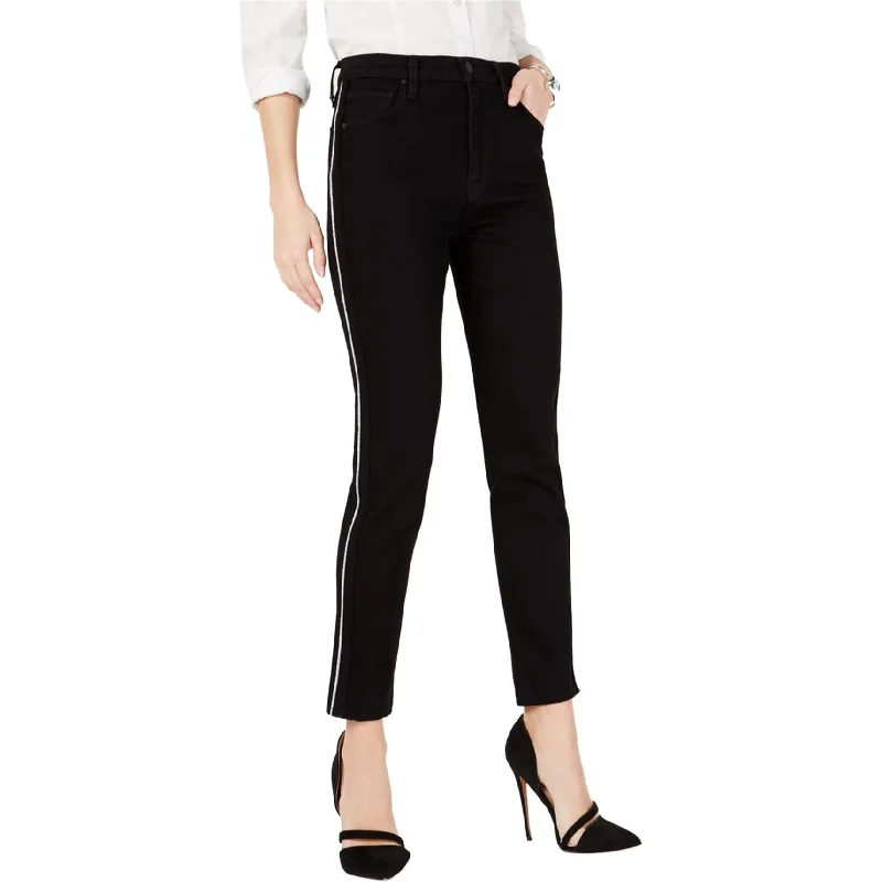 Lightweight travel pants with wrinkle-free fabric -Hudson Womens Metallic Stripe Skinny Fit Jeans