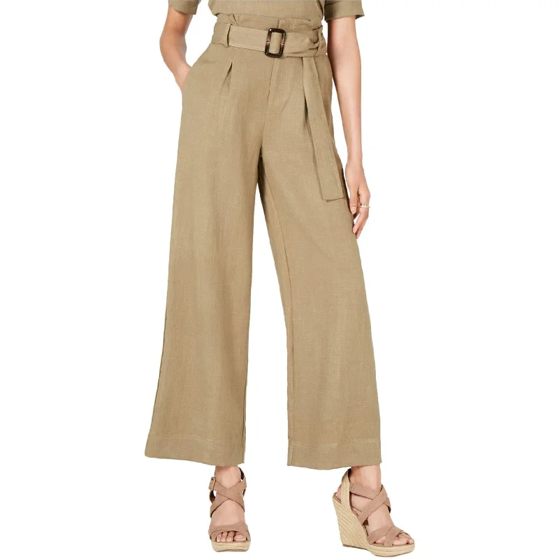 Designer jogger pants for upscale street style -J.O.A. Womens Belted Casual Wide Leg Pants