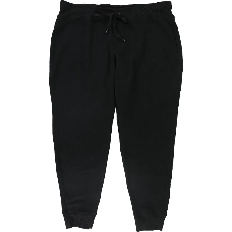 Reinforced knee pants for tough outdoor tasks -Calvin Klein Womens Logo Casual Jogger Pants, Black, 3X