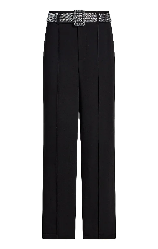 Flowy wide pants for artistic bohemian vibes -Heatset Belt Ester Pant