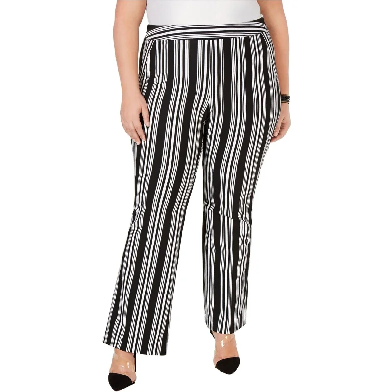 Tailored slim pants for polished business looks -I-N-C Womens Striped Ponte Casual Trouser Pants