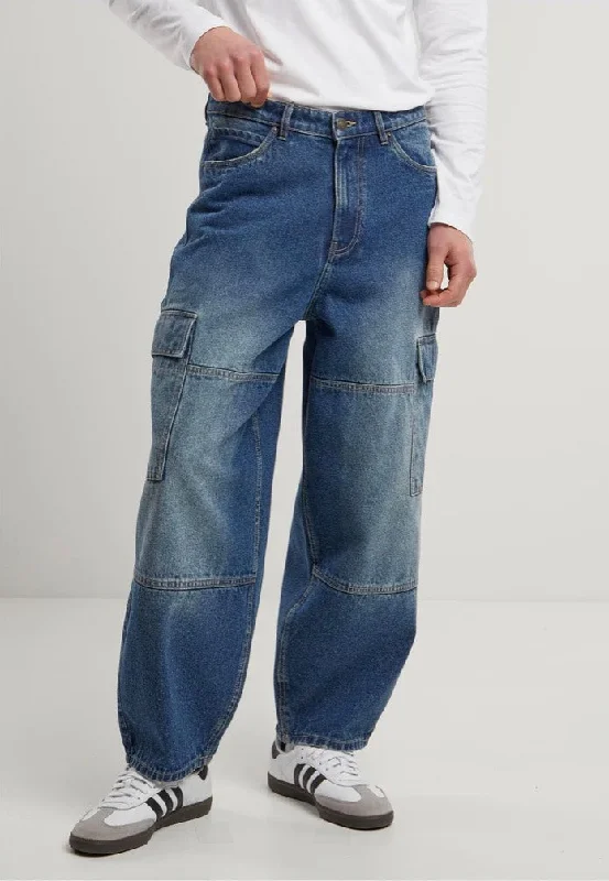 Blue Jeans for Everyday Wear -Urban Classics - Tapered Heavy Ounce Baggy Dirty Washed - Jeans