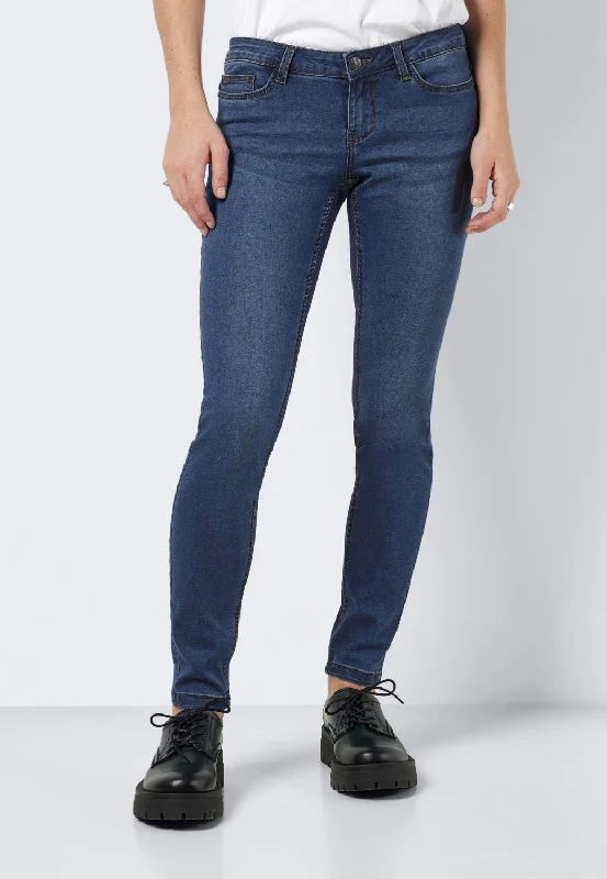 Relaxed Jeans for Comfortable -Noisy May - Allie Low Waist Skinny Medium Blue Denim - Jeans