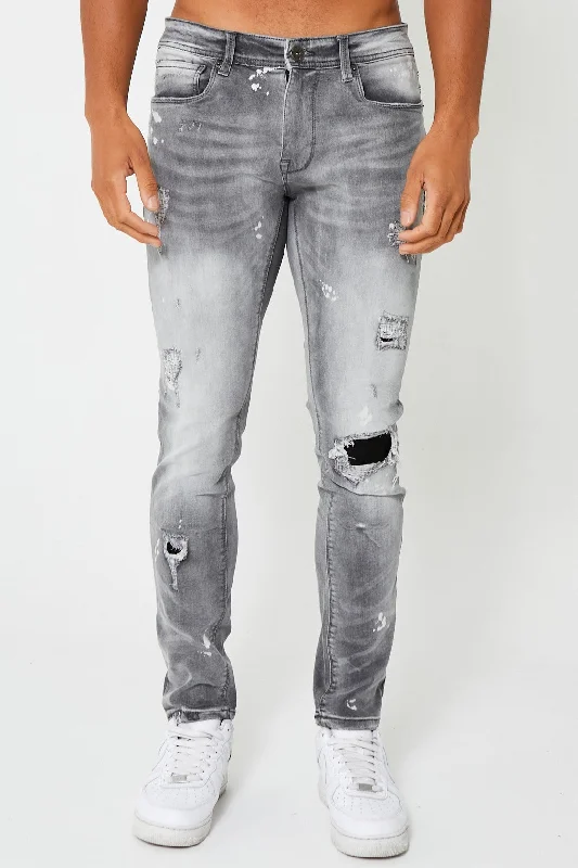 Father's Day Jeans for Present -Harrow Tapered Jeans - Grey