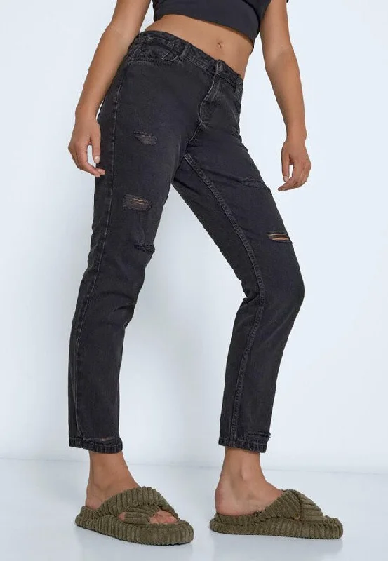 Black Jeans for Formal Look -Noisy May - Marzy Boyfriend Slim Black - Jeans