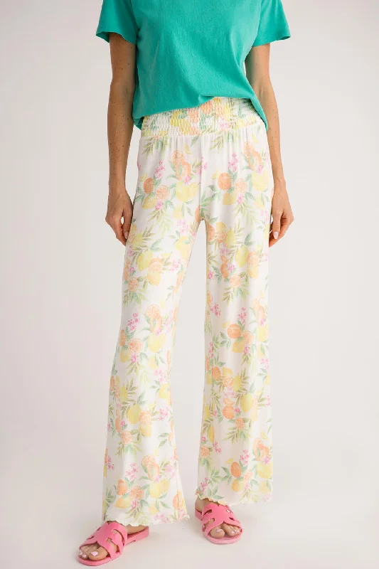 Luxury silk pants for glamorous evening wear -Z Supply Dawn Citrus Pant