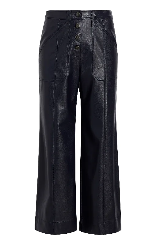 Breathable linen pants for hot summer days -Vegan Leather Benji Pant