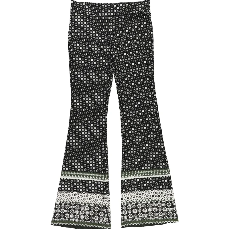 Cozy fleece pants for cold winter nights -BCX Womens Printed Casual Wide Leg Pants, Black, Medium