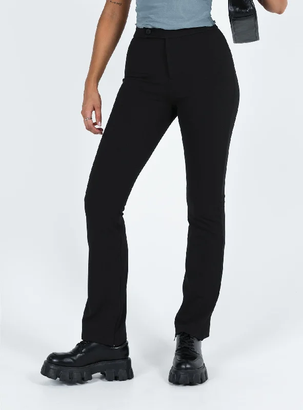 Classic straight-leg pants for versatile daily wear -Cristomo Pants Black