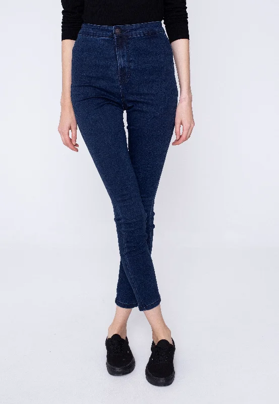 Five Pocket Jeans for Storage -Noisy May - Ella Super Dark Blue Denim - Jeans