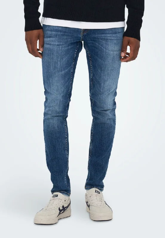 Five Pocket Jeans for Storage -Only & Sons - Warp Skinny Blue Denim - Jeans