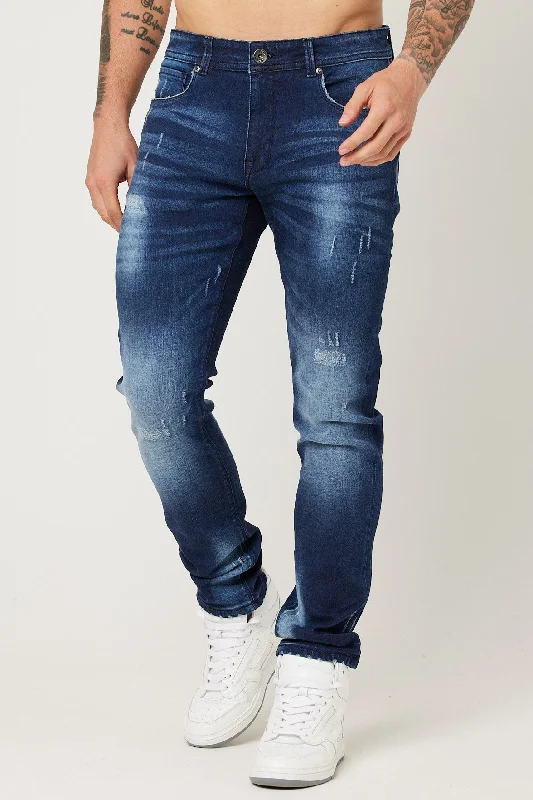 White Jeans for Fresh Look -Stanmore Tapered Jean - Dark Blue