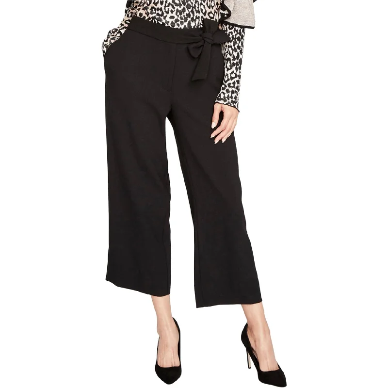 Comfortable stretch pants for casual daily wear -Rachel Roy Womens Sash-Tie Cropped Casual Wide Leg Pants